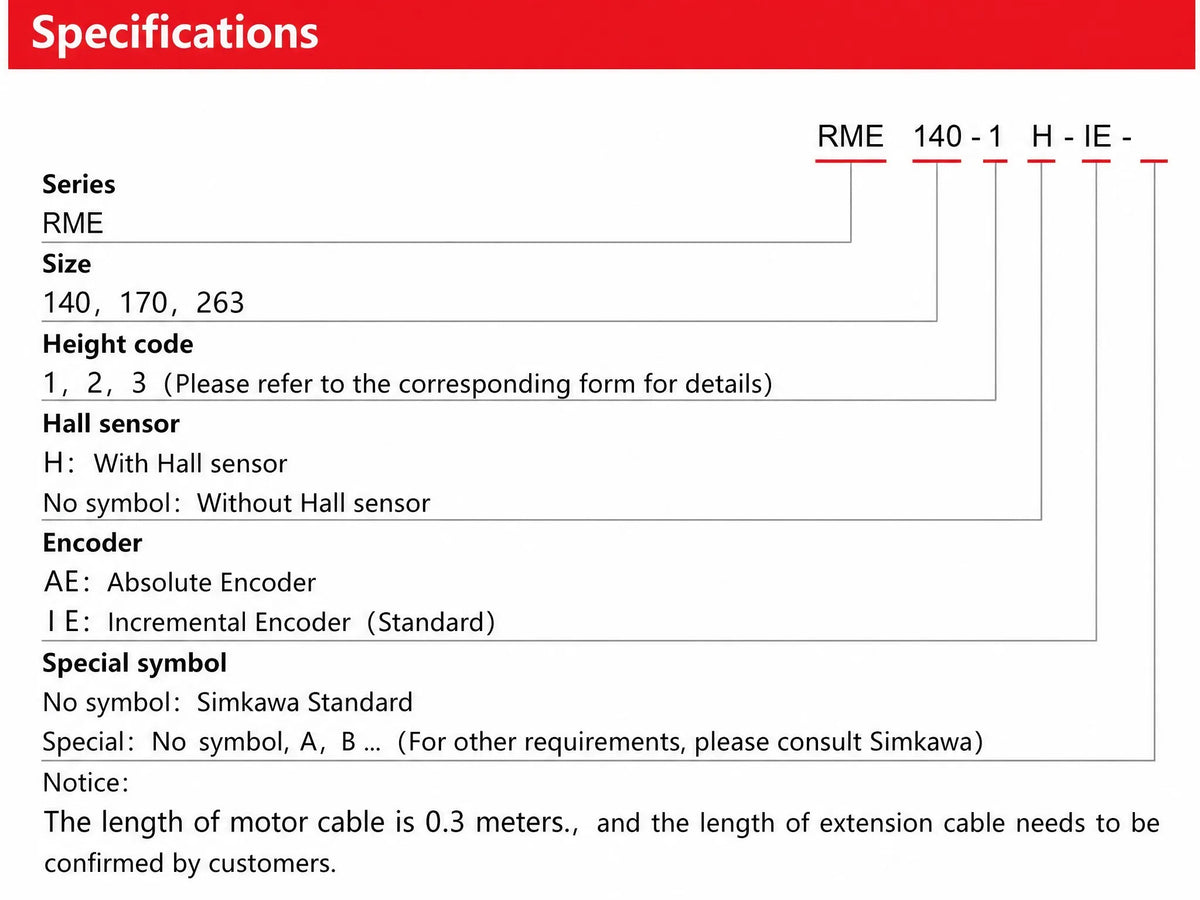 Specification of RME Direct Drive Torque Motor