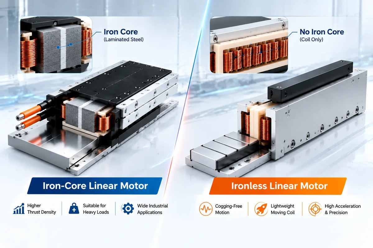 Iron Core vs. Ironless Linear Motors Key Differences