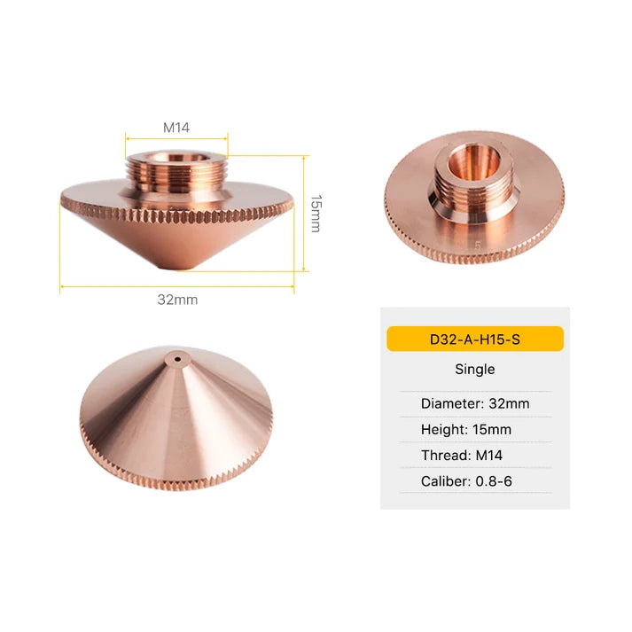 D32 H15 M14 A-Type Laser Cutting Nozzle
