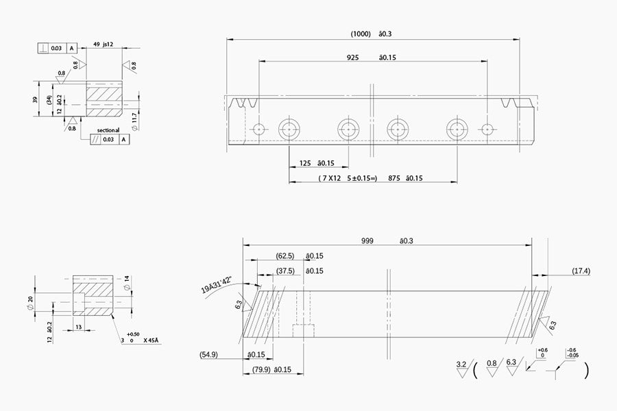Specification parameter of Metal Gear Rack DIN 8 Grade